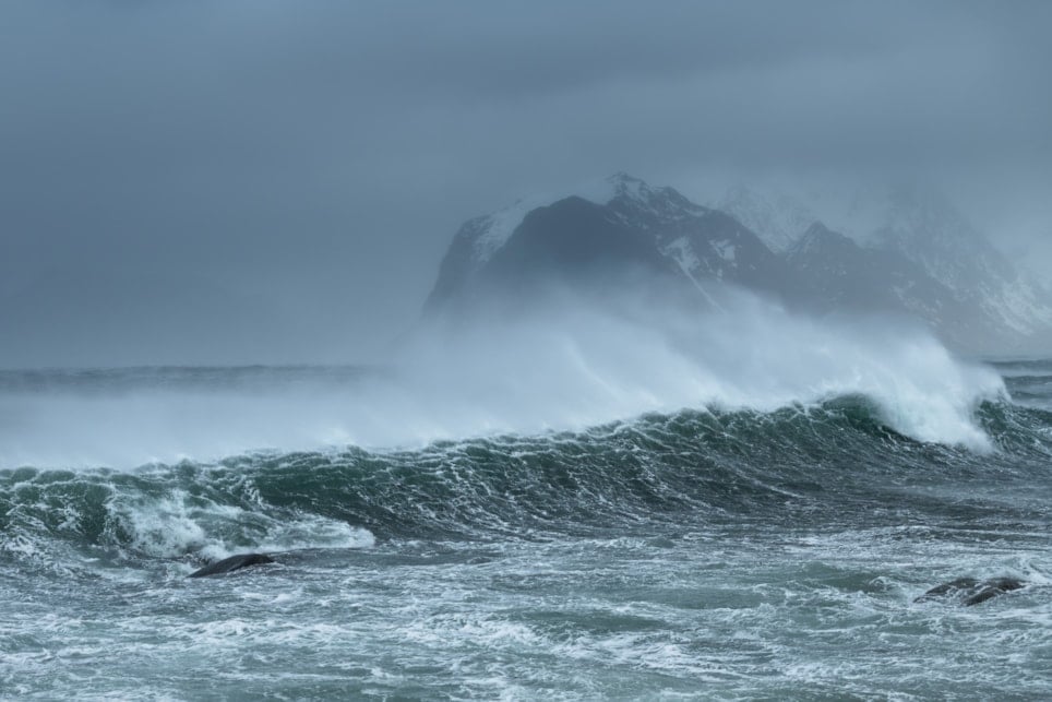 Storm på havet. Foto. 